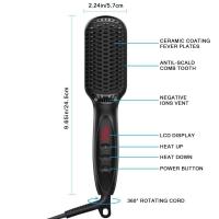 Fast Heating Anti Scald Beard Straightening Comb for Men Professional Hair Styling Straightener Brush for Women Auto Shutoff - details 5