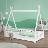 Protección Anticaída y Somier Estructura Listones de Madera de Pino Maciza Color Blanco Forma d - details 1
