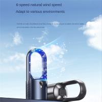 Ventilador eléctrico Turbo sin aspas para escritorio doméstico, miniventilador de refrigeración de aire portátil silencioso recargable por USB, viento de 6 velocidades, 2000MAh A - details 4