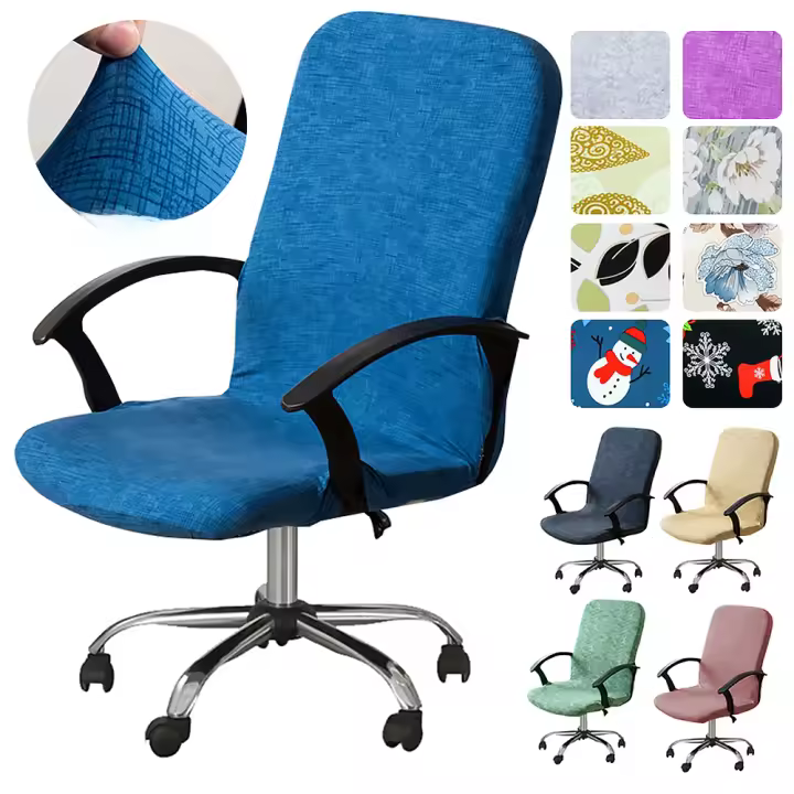 Sillas y ordenadores de oficina con estampado floral, cubierta elástica para asientos giratorios, escritorio, juegos, desmontable - 1