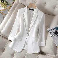 Blazer de otoño para mujer, chaqueta de protección solar de verano, chaqueta de traje nueva blanca, cárdigan negro fino a la moda para mujer - details 4