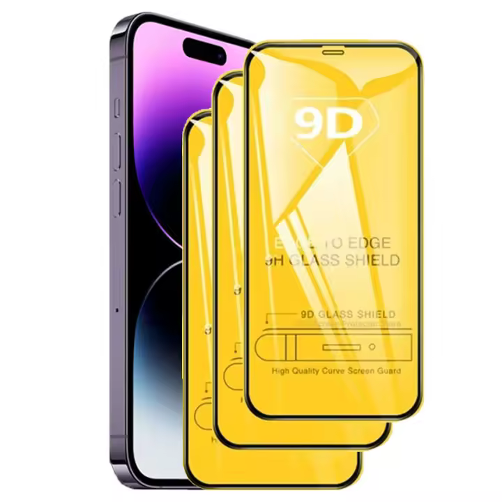 Protector de pantalla de vidrio templado 9D para IPhone, cristal Protector para IPhone 14, 13, 12, 11 Pro Max, X, XR, XS Max, 7, 8, 6S, 14 Plus, 3 uds. - 1