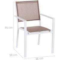 Silla de jardín apilable Deluxe Tailandesa |   De aluminio y textileno |   Tamaño 55x60x86 cm. |   (2, Negro y Marrón) - details 21