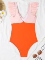 2025 Ztvitality traje de una pieza con cruz hueca y volantes lisos, traje de baño para mujer, ropa de playa - details 24