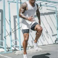 Pantalones cortos deportivos con estampado de anime de doble capa para hombre, multiprenda, secado rápido, correr, M-3xl - details 6