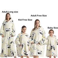 Manta de franela de invierno para adultos y niños, sudadera con capucha de manga larga, jersey de lana, manta usable, regalo - details 6