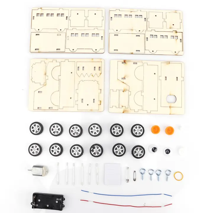 Modelo de tren pequeño eléctrico DIY para niños, juguete de experimento científico - 1