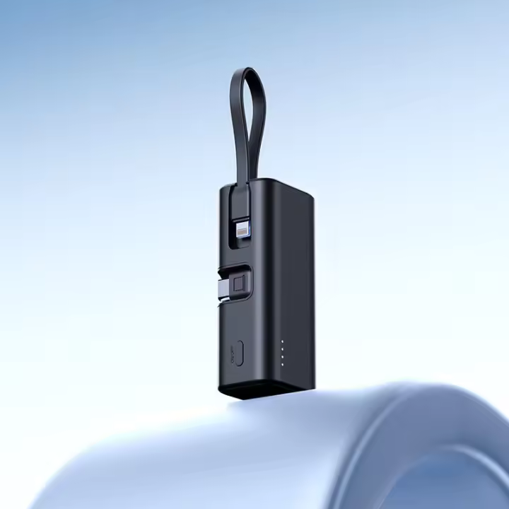 Mini Batería de Alta Capacidad 5000mAh Carga Rápida Enchufe Trasero Doble Cable Carga de Emergencia - 1