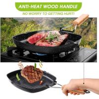 Utensilios de cocina para acampar, sartén antiadherente duradera con mango plegable, portátil, para senderismo al aire libre, Picnic, cocina - details 4