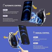 Soporte Móvil para Coche con Carga Inalámbrica Qi de 15W Bloqueo Automático Rápido Ventilación - details 2