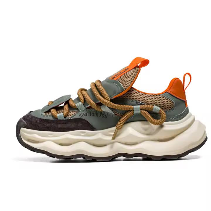 Nuevos zapatos de malla transpirable, suela gruesa aumentada, zapatos deportivos y de ocio de moda. - 1