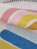 Alfombra de Felpa con Borlas Lavable en Máquina Diseño Redondo con Dibujos Animados Arcoíris para Habitación de Niños Decoración Creativa sin Arrugas - details 2