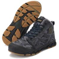 2024 botas de nieve de los hombres de la felpa del top del cuero de la PU de los zapatos de la moda del tobillo del estilo británico - details 2
