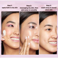 Crema facial de limpieza profunda de poros, crema hidratante suave, no irritante, sabor a fruta, desmaquillante, maquillaje 3 en 1 para ojos y labios - details 4