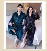 Batas cálidas de invierno para hombre y mujer, bata de lana esponjosa, ropa de dormir larga, bata de baño peluda para Hotel y Spa - details 5