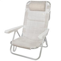 Silla plegable multiposición aluminio, Silla reclinable de playa, Silla multiposición, Silla plegable con respaldo reclinable, Silla de playa, Silla baja de playa, 48 x 45,5 x 84 cm - details 0