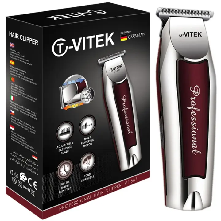 Recortador de pelo inalámbrico recargable para hombres, cortadora de pelo eléctrica profesional, máquina de corte de pelo de barba, contorno de borde - 1