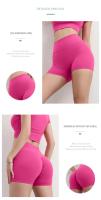ZHUMU GYM Pantalones de Yoga de Verano Color Sólido, Sin Costuras, Secado Rápido, Levantamiento de Cadera, Comodidad para Yoga y Correr - details 3
