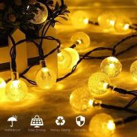 Guirnalda de luces solares para exteriores, luz de hadas de cristal, 8 modos, luz de Patio impermeable para decoración de fiesta de jardín - details 4