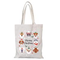 Feliz Navidad bolso de mujer regalo de Año Nuevo bolso de mano para hombre bolsos de dibujos animados para mujer bolsos de señora Eco Shopper tela compras de lona - details 7
