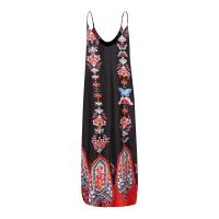 Vestido largo con tirantes estampado nuevo para mujer, talla grande para mujer - details 2