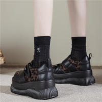 Zapatos de Muffin de Moda Primavera 2025 Calzado de Mujer con Estampado de Leopardo y Correa de Velcro - details 1