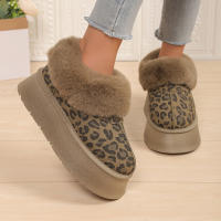 Botas de nieve con estampado de leopardo, engrosadas y de terciopelo para mantener el calor y usar a la moda antideslizante. - details 2