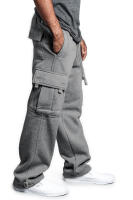 Pantalones deportivos sueltos para hombre, pantalones casuales con encaje, cintura elástica, bolsillo, color sólido - details 7