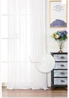 Cortina de tela semitransparente de lino y poliéster decorada con ramo de flores.150x260cm, decoración del hogar. - details 0