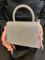 Bolso de plata con diamantes de imitación completo Bolso de noche de banquete de celebridad de moda - details 3