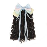 Gorros para niños, regalos de cumpleaños de princesa, cinta con lazo, cola de caballo, postizos Retro, peluca con cola de caballo rizada para niños, cola de caballo de pelo Royal Roll - details 9
