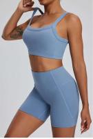 Conjunto deportivo USTADO de 2 UDS Yoga TRE para mujer, sujetador de entrenamiento transpirable Fiess, camiseta corta de manga larga para gimnasio, parte inferior ajustada para acampar - details 38