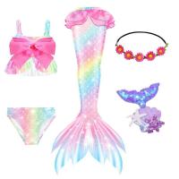 Cola para niños y niñas, disfraz de sirenita, ropa de playa y piscina, traje de baño - details 7