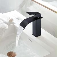 Grifo Moderno de Latón Negro con Boquilla Plana para Fregadero de Baño, Partes de Plomería Tipo de Material: Latón Resistente a H - details 0