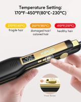Plancha de pelo profesional KIPOZI, plancha plana de titanio con pantalla LCD Digital, rizador de calentamiento instantáneo de doble voltaje, regalo - details 1