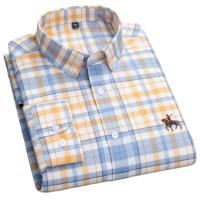 hombre manga larga ropa hombre S~7XL 100% algodón puro Camisa giratoria Oxford de manga larga para hombre Ocio de negocios Bolsillo bordado Slim Fit Estilo de botón Suave Med - details 32