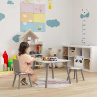 Mesa Infantil de 3 Piezas con 2 Sillas Juego de Muebles para Actividades para Niños de 3 a 8 Años para Dormitorio Sala de Juegos Verde y Blanco - details 19