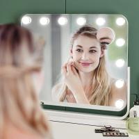 Espejo de maquillaje para baño, 14 luces LED, espejo cosmético regulable de 57x48cm, 3 modos de Color, Control táctil, giratorio de 360 °, carga USB - details 1