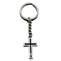LLavero de moda de 38x21mm con Cruz hueca, colgantes de Color plateado, joyería DIY para hombre, llavero de coche, soporte de anillo, recuerdo para regalo - details 0