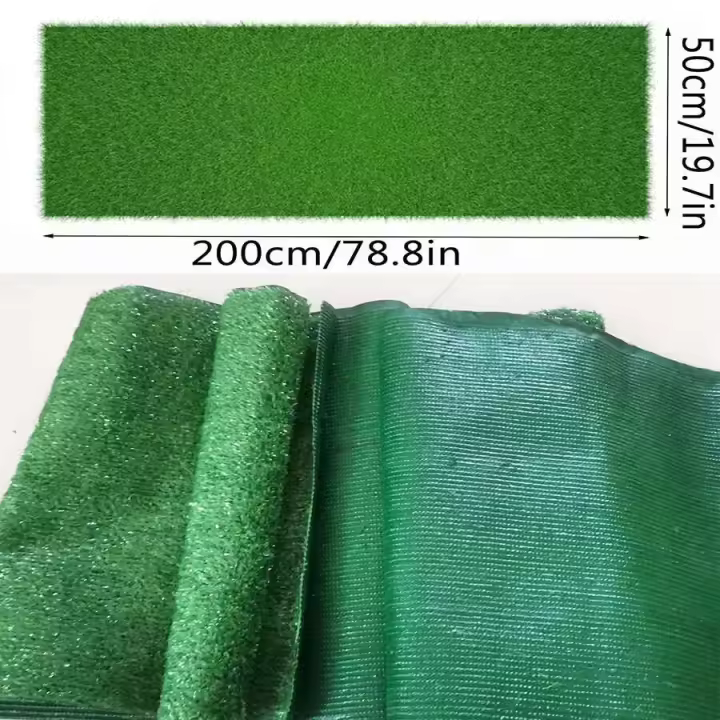 1 juego de tapetes artificiales para césped de mascotas verdes de 50/200 cm, utilizados para jardines al aire libre, campos deportivos tranquilos (sin residuos ni hierba caída) - 1