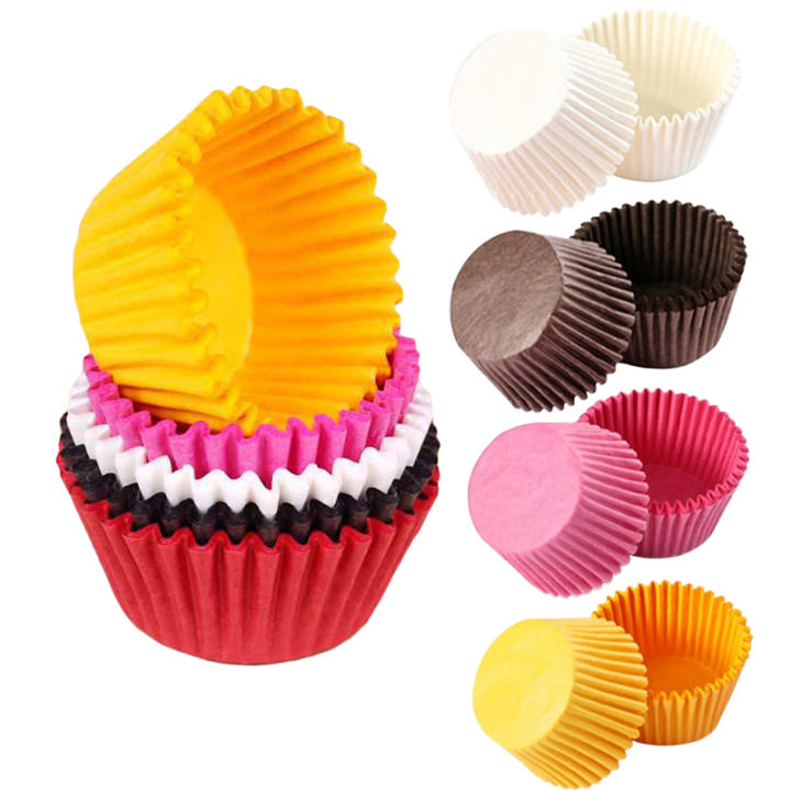 Separadores de papel coloridos para magdalenas y magdalenas, bandeja para dulces de Chocolate, taza de papel antiaceite, paquete para hornear de fiesta, 500/1000 piezas