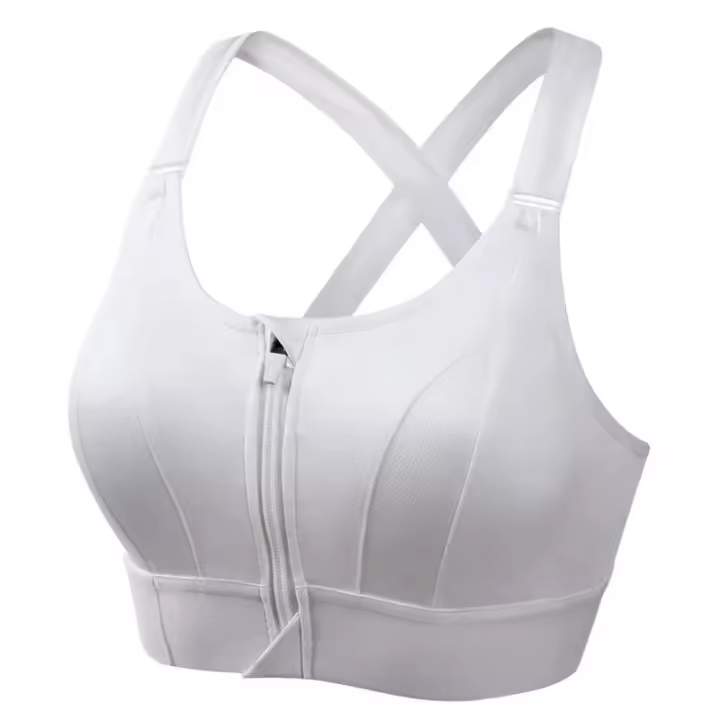Sujetadores deportivos a prueba de golpes con correa ajustable y cremallera frontal para mujer, sujetador atlético elástico para Fitness, Top corto ajustado para Yoga - 1