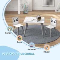 Mesa Infantil de 3 Piezas con 2 Sillas Juego de Muebles para Actividades para Niños de 3 a 8 Años para Dormitorio Sala de Juegos Verde y Blanco - details 20
