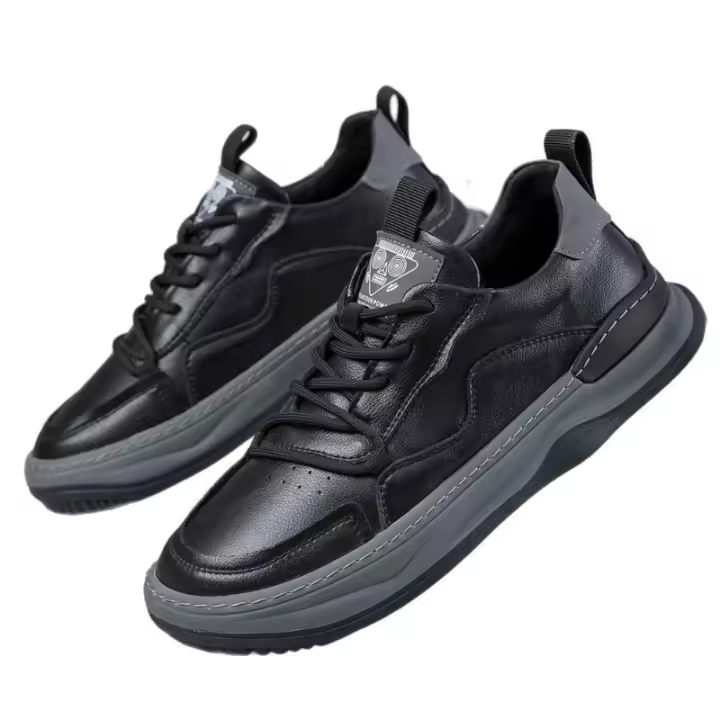 2025 primavera nueva moda zapatos de los hombres de moda versátil comercio exterior transmisión en vivo el mismo estudiante zapatos blancos. - 1