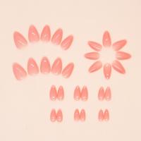 24pcs Uñas Postizas Largas Y Ovaladas En Color Puro Francés Gris Con Ojo De Gato Uñas Press on Para DIY Manicura Desmontables - details 6