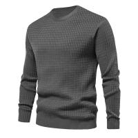 Suéter de punto para hombre, camiseta informal de manga larga con cuello redondo y ajuste holgado - details 25