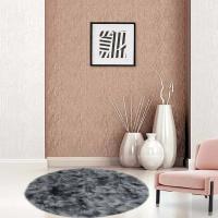 Alfombra peluda redonda pequeña con estampado de teñido anudado, tapete colorido antideslizante para sala de estar y dormitorio, alfombrilla suave para el suelo de invierno, 40/60cm - details 5