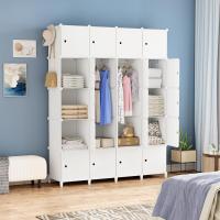 Modular, Guardarropa portátil de 20 Compartimentos para Dormitorio, Armario con Barra para Colgar Ropa - details 1