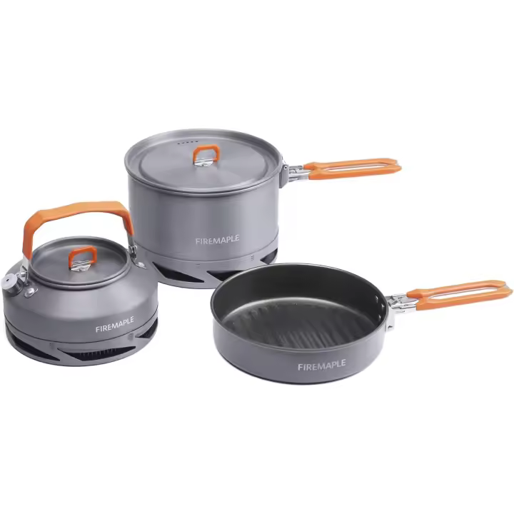Feast Series - Juego de utensilios de cocina para camping, juego de cocina al aire libre con olla, hervidor, sartén, cuencos y espátula, construcción premium, kit ideal para mochileros, senderismo, camping en coche y uso de emergencia - 1