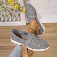 Nuevos mocasines planos de ante con punta redonda de talla grande para mujer, zapatos informales sin cordones - details 10